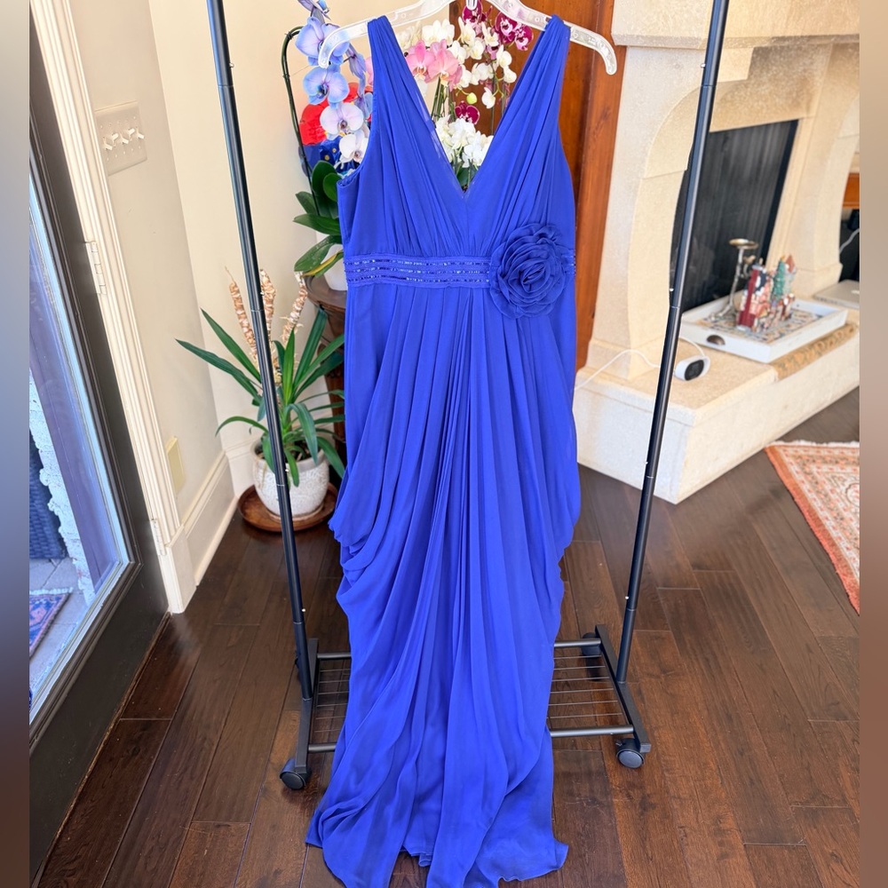 Teri Jon Royal Blue Maxi Dress